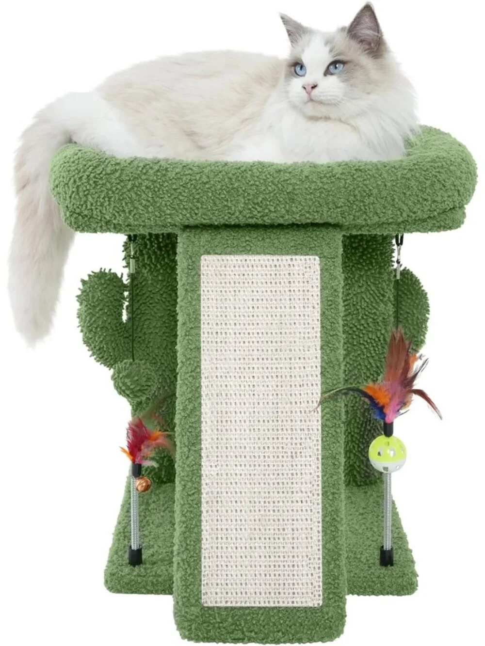 New Cactus Cat Tree Tower with Scratching Post Activity Center with Toy Balls